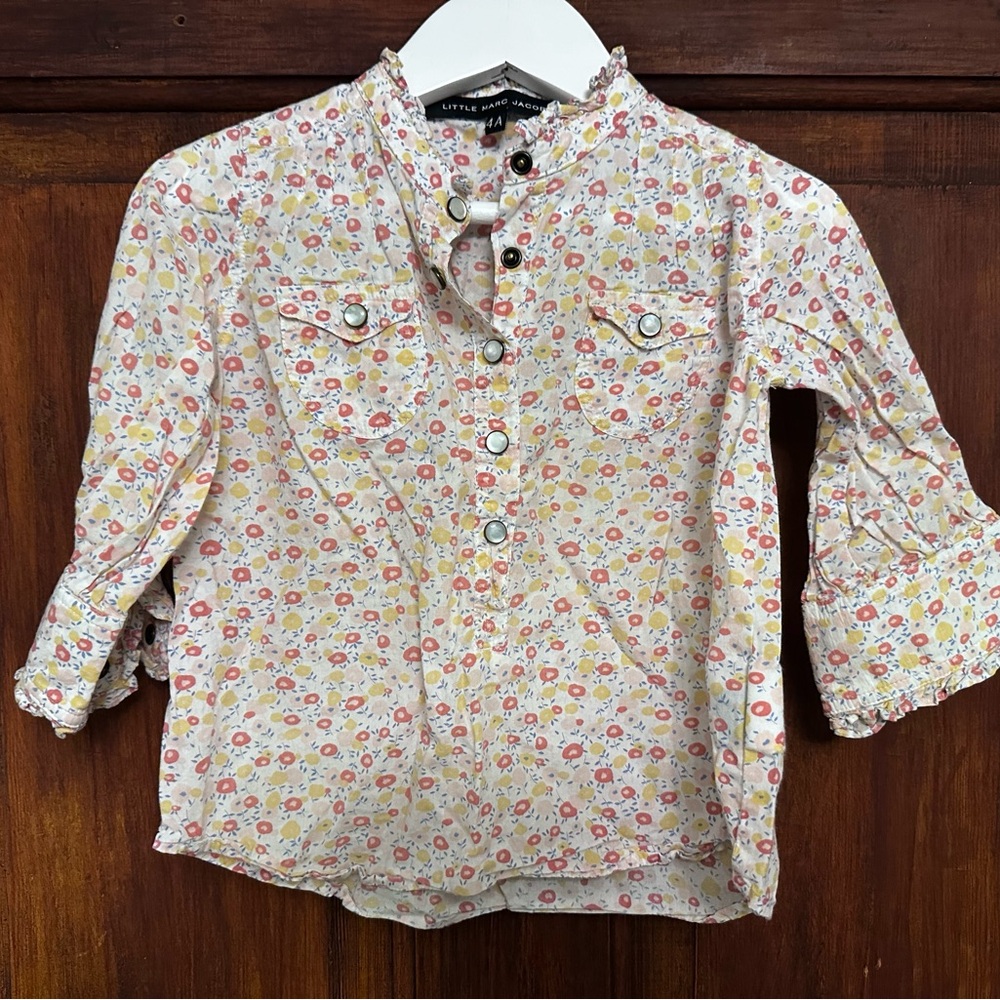 Little Marc Jacobs Pink and Orange Button Down Shirt